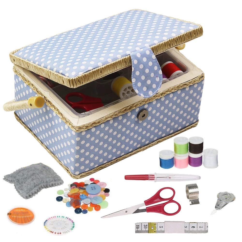 D & D Naaiset Mand voor Thuis Opslag en Organisatie, Draagbaar, voor Naalden, Garen, enz., Naaimand met Accessoires M Paars D & D Naaiset Mand voor Thuis Opslag en Organisatie, Draagbaar, voor Naalden, Garen, enz., Naaimand met Accessoires M Paars
