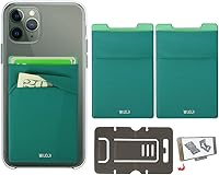 Vista 16 de Cartera para tarjetas de teléfono con bloqueo RFID, doble bolsillo seguro, ultradelgada, autoadhesiva, funda para tarjetas de crédito, calcomanía