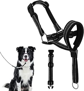 Halti für große Hunde, Antizuggeschirr für Hunde, Anti Zieh Geschirr für Hunde, Maulkorb Hundehalfter Verstellbar, Sicherheitsausrüstung für Hundetraining, Verstellbares Design für Komfort