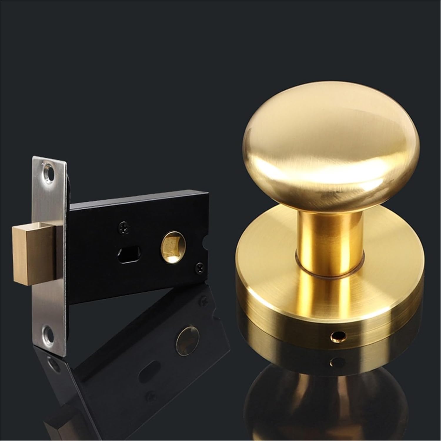 Zinc Alloy Invisible Door Lock Single-sided Indoor Concealed Door Lock Bedroom Hidden Background Wall Hidden Wooden Door Lock 1Pcs(PBT-With Lock-EE)