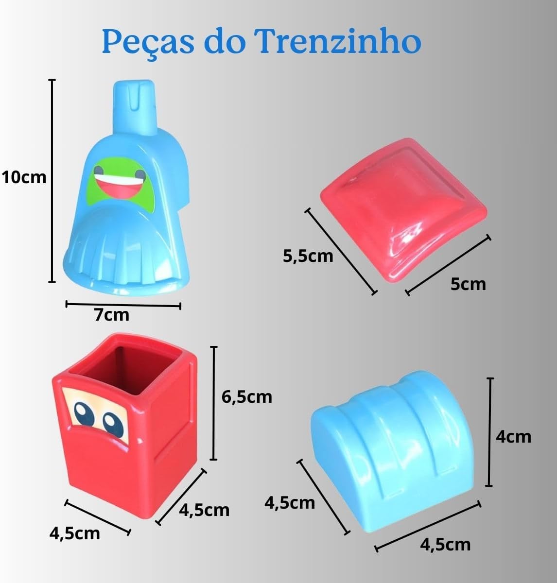 Blocos de Montar 224 peças, Com 4 Trenzinhos