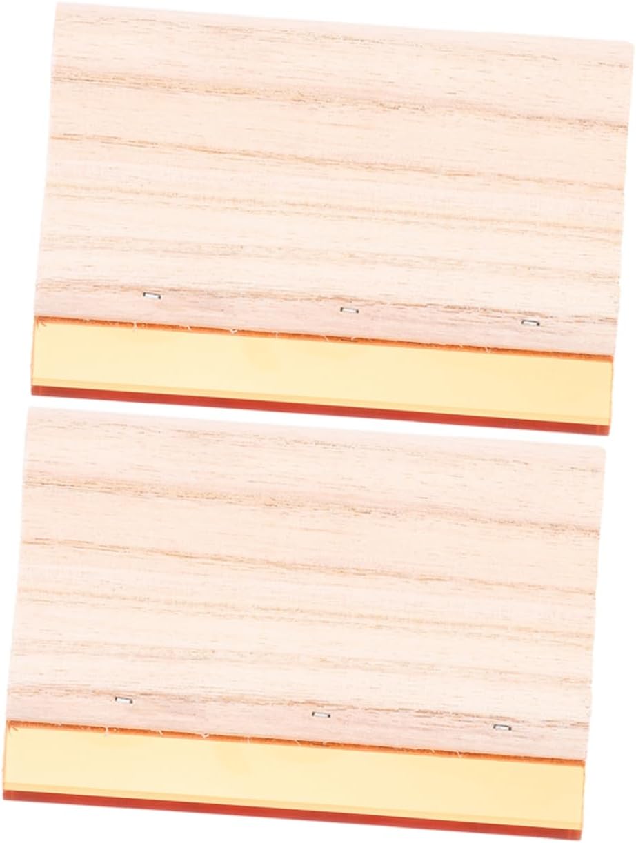 Veemoon 2pcs Screen Printing Squeegee Wooden Ink Scrapers Cleaning Scrappers for Screenprint Precision-Made
