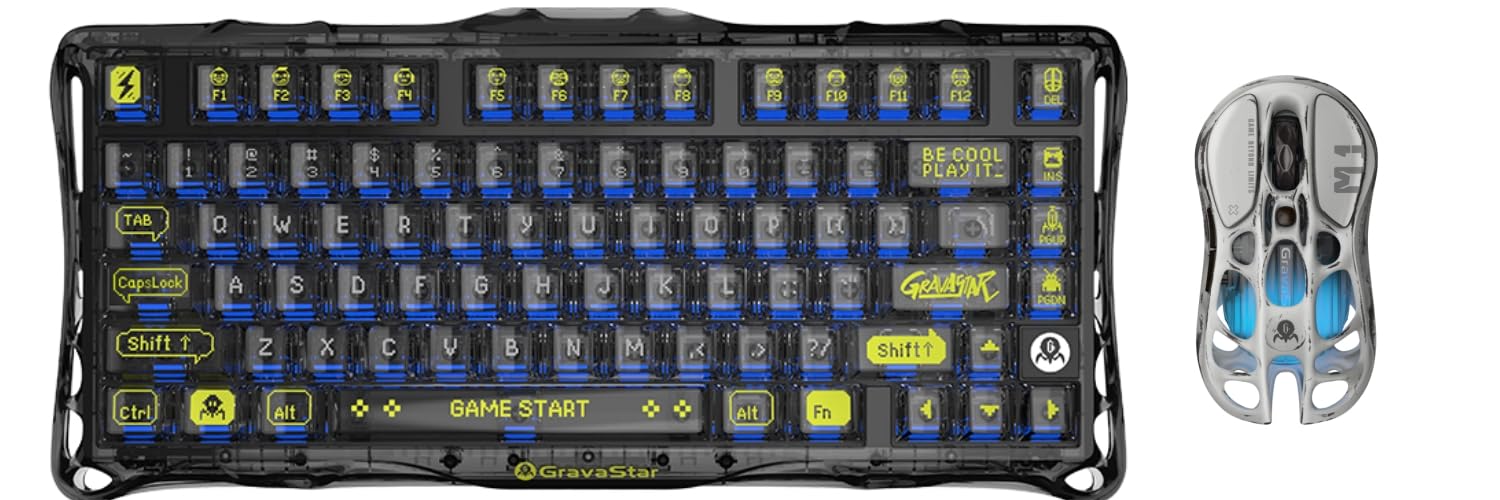 GravaStar Mercury K1 Lite キーボード本体 GravaStar Mercury K1 Lite トランスペアレントブラック | 75