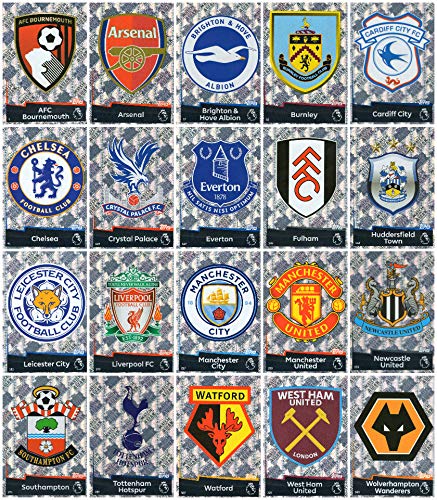 Price comparison product image MATCH ATTAX 2018 / 19 FULL SET OF TWENTY (20) CLUB BADGE CARDS