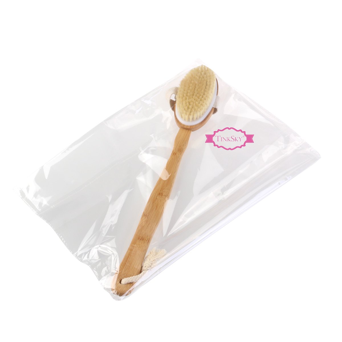Cepillo corporal Premium de cerdas naturales de jabalí, cepillo de fregar con mango largo y cabezal desmontable for exfoliar y reducir la celulitis/498