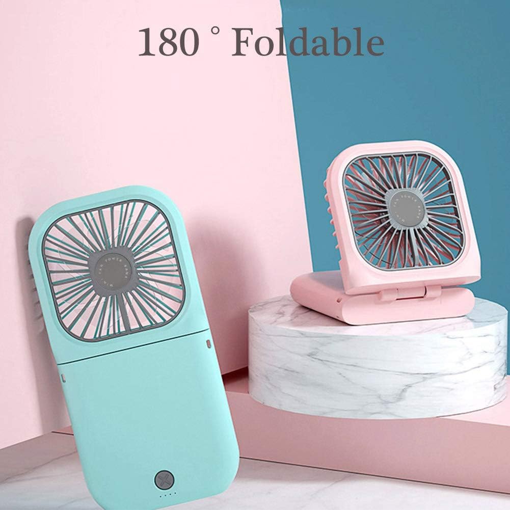 Portable Neck Fan Mini Quiet Handheld Personal Foldable USB Rechargeable Fan Operated for Home Office Outdoor Travel, 3000mAh Power Bank Hands Free Necklace Fans (Black) - Image 9