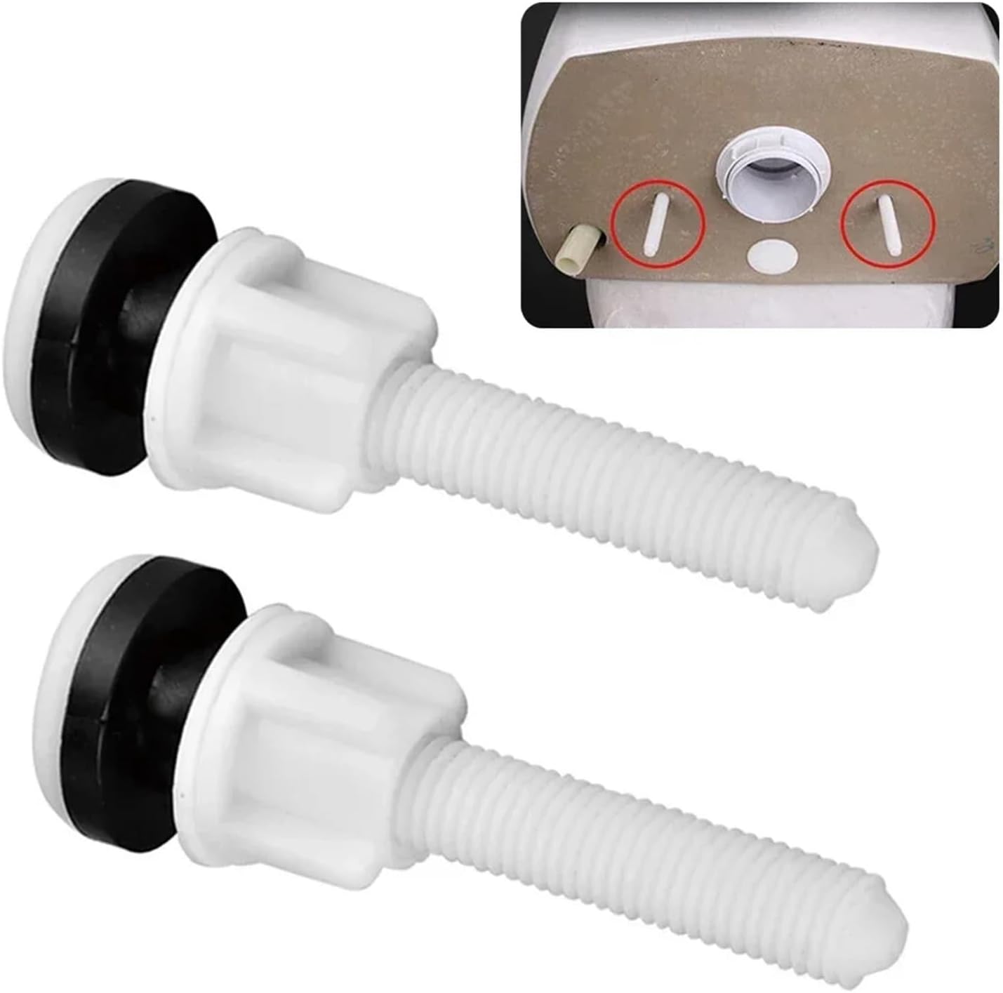 Plastic Toilet Hinge Close Coupling With Washers Tank Fixing Screw Seal Parts Pack of 2
