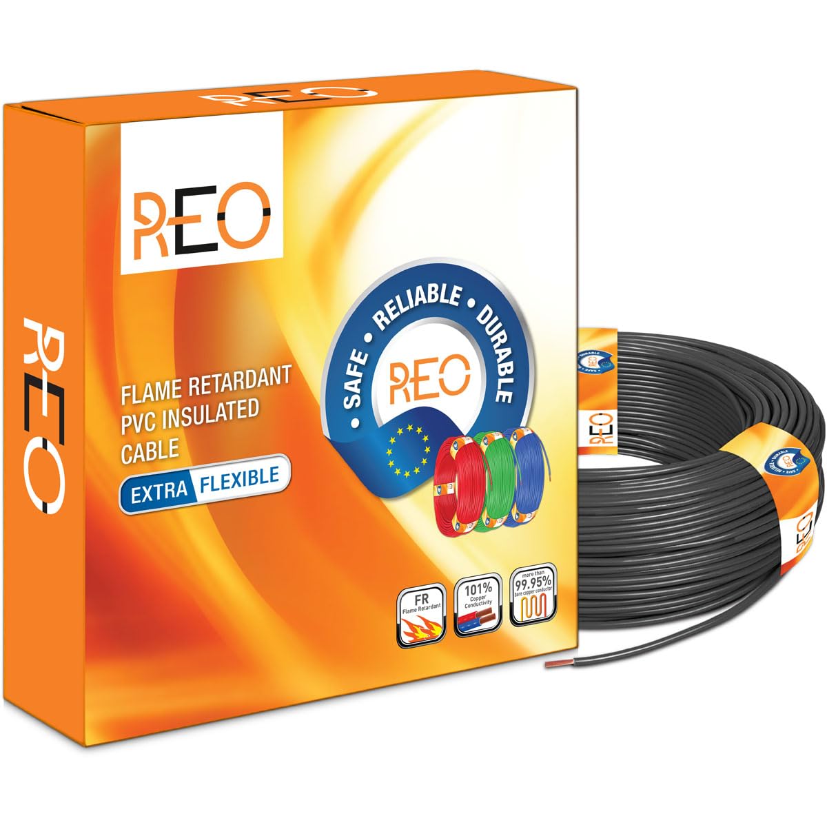 REO by Havells | 4.0 sqmm Copper Wire (90 meter -Black)| Class 5 Conductor (99.95% copper)|Flame Retardant - Extra Flexible PVC Insulated Cable Ideal for Domestic (WRFFDNKA14X0)-image-34