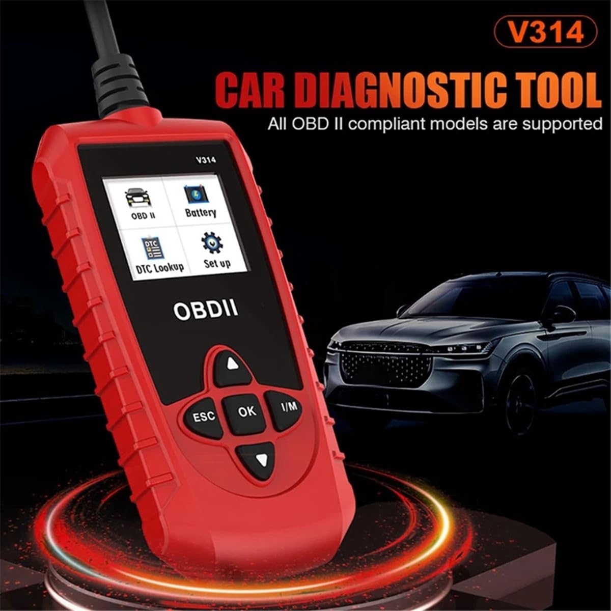 V314 Detector de fallos automotrices de diagnóstico automotriz Tarjeta de lectura de código a bordo Obd2 Detector de batería Instrumento de diagnóstico de limpieza de código