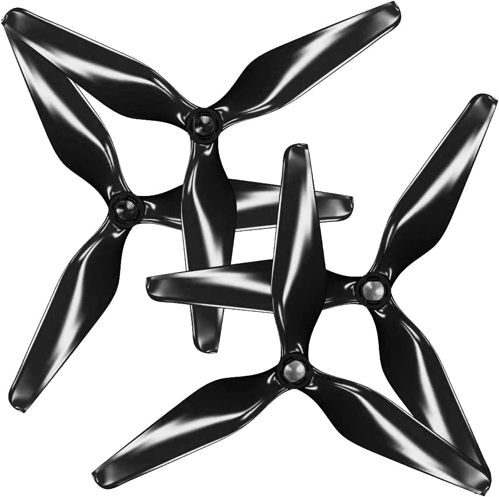 3-Blade Upgrade Propellers for 3DR Solo with Built-in Nut - Black, 4 pcs