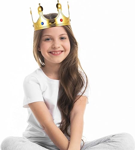 Miniatura 9 de Ipetboom Juego de 4 coronas, corona de oro con diamantes de imitación, corona de rey y reina, corona de cumpleaños para fiesta, accesorios de
