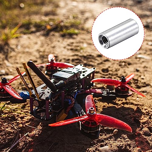 YOKIVE 15 Stück Abstandshalter, Aluminium Runder Gerader Abstandshalter | Verhindert Gelenkverformung, Ideal für Roboter, Drohnen (Silber, M3, 10mm)