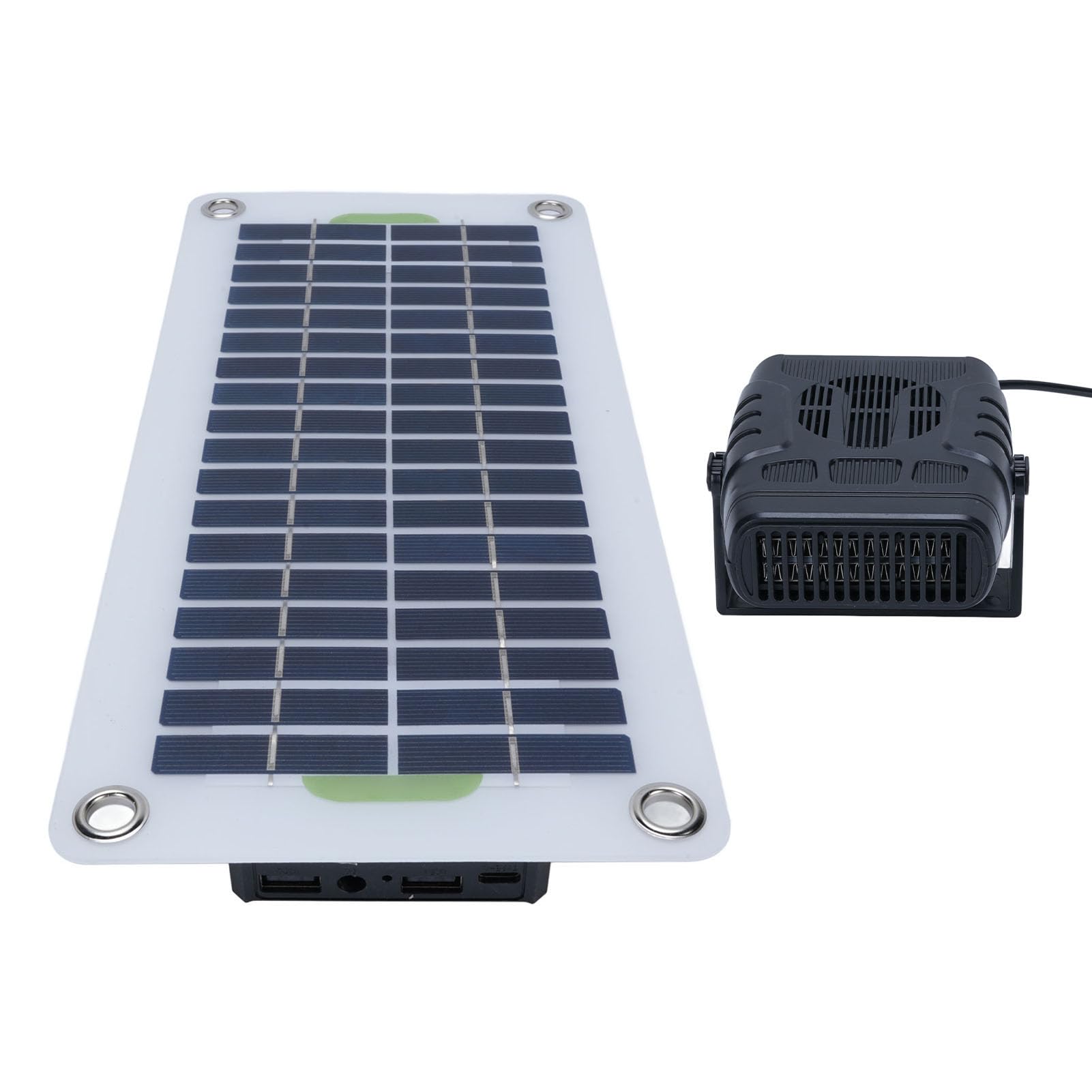 SUNGOOYUE Tragbarer Raumheizer mit Solarpanel & externer Batteriebox – 12V/24V DC Heizgerät für Wohnmobil, Camping, Gartenhaus – energiesparend, leise, sicher
