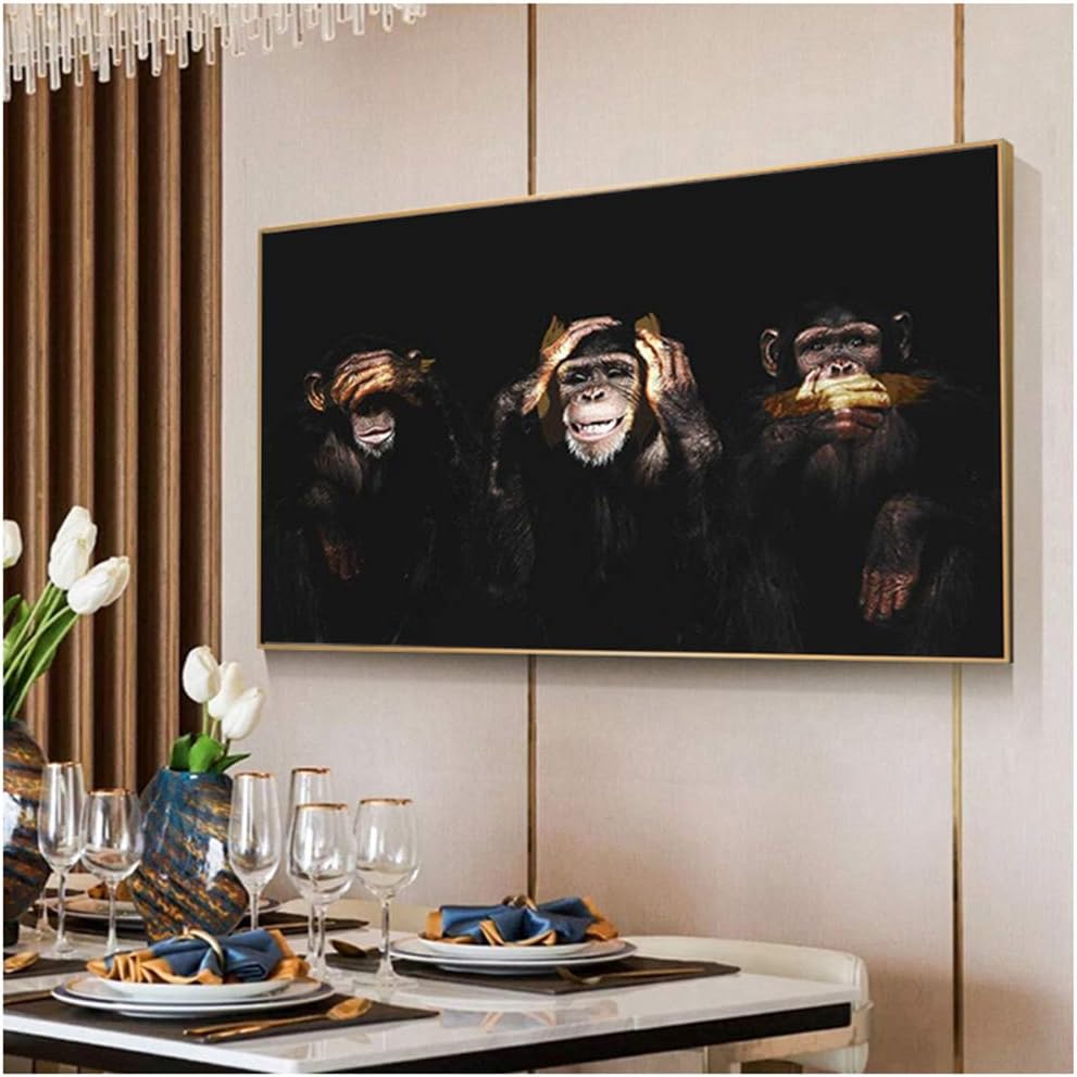 Decoration De Chambre D Enfant Decoration De La Maison Napravi Rs Decoration Pour Enfants Chambre De Bebe 30x40cm Sur Toile Animaux Singe Lion Affiche Photo Zpanpan 3d Be Happy Nursery Room Imprime La Peinture