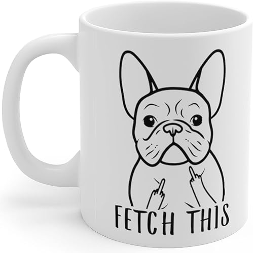 Lovesout Divertida taza de café blanca con texto en inglés Fetch This Middle Finger Christmas 2023, 11 onzas