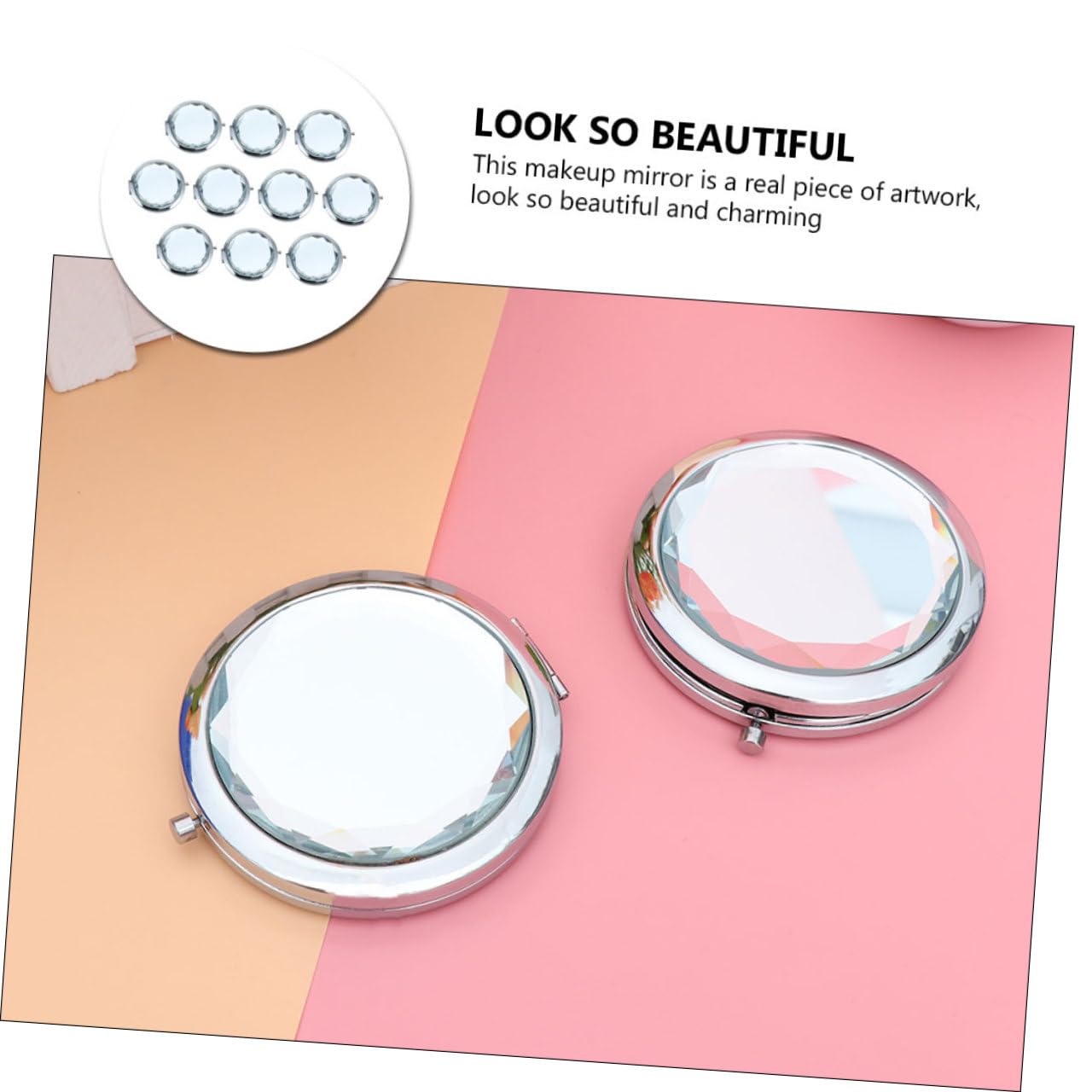 DOITOOL 10 Piezas Espejo de Maquillaje Compacto de Doble Cara Espejo Cosmético de Viaje de Mano Unidades Maquillaje
