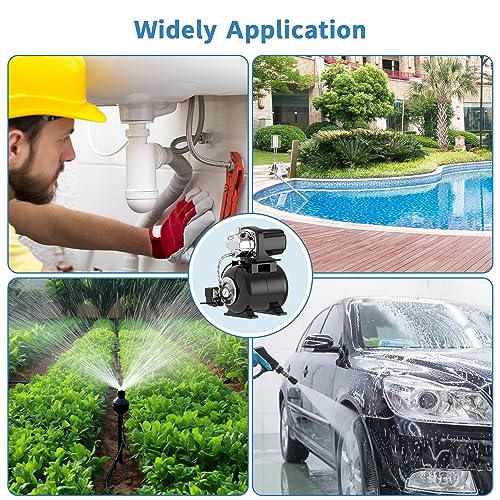 Lanchez 1.6Hp Shallow Well Pump With Pressure Tank, 1340Gph Automatic Stainless Steel Irrigation Pump, 147Ft Water Booster Sprinkler System Jet Pump For Home thumb #6