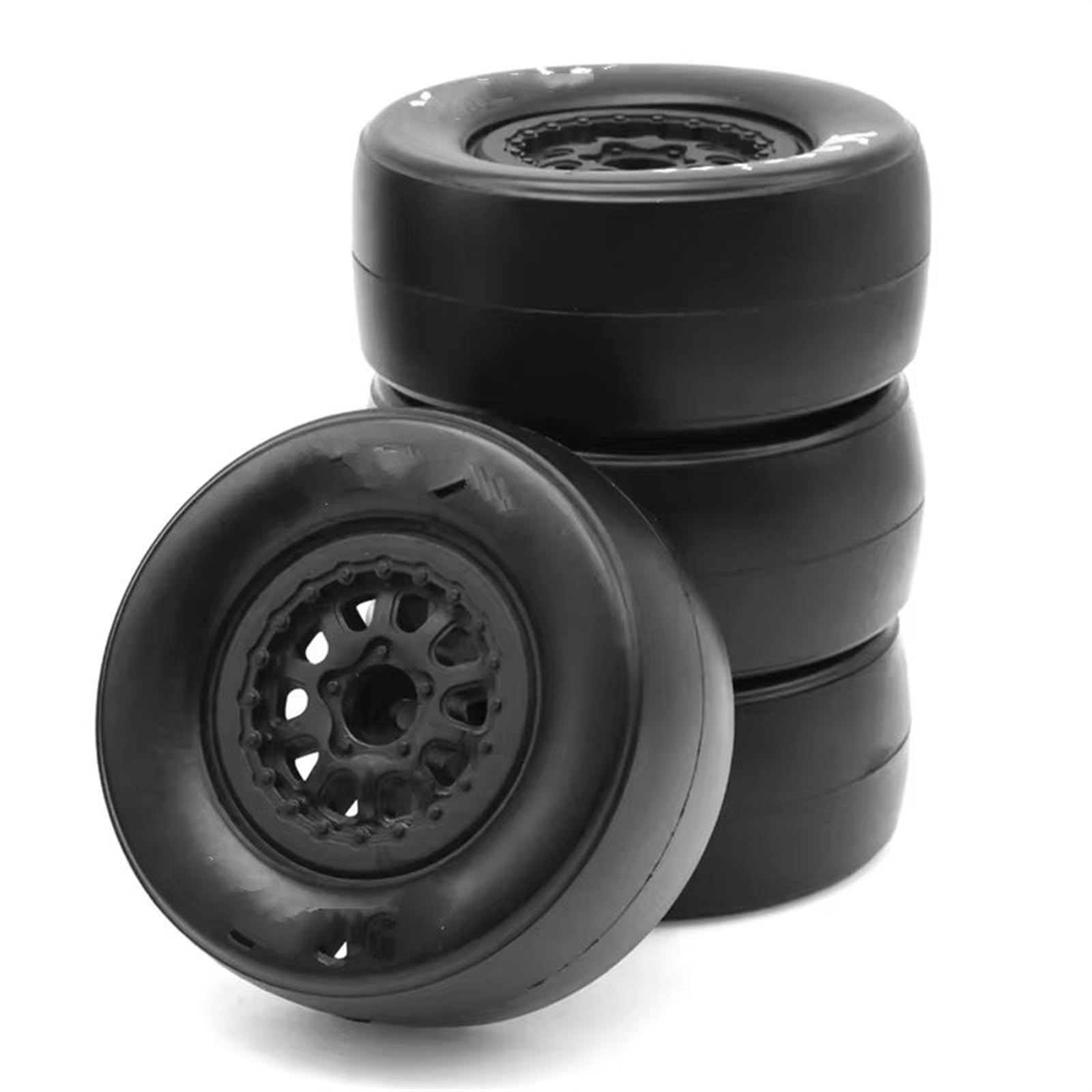 RC Pneus Jante Pneus Et Jantes en Caoutchouc 4 Pièces Hex Black RC Accessoires pour 1:10 on Road 4WD pour Voiture De Course RC 105 Mm
