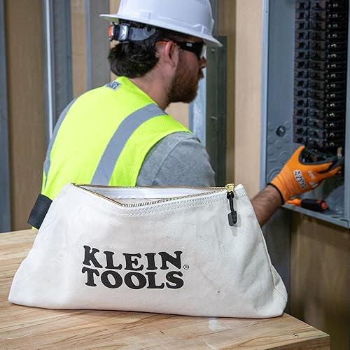 Miniatura 11 de KLEIN TOOLS 62042 - Bolsa con cremallera de 16 pulgadas, extra larga, lona No. 10, bolsa de herramientas resistente, parte inferior de pie de 3