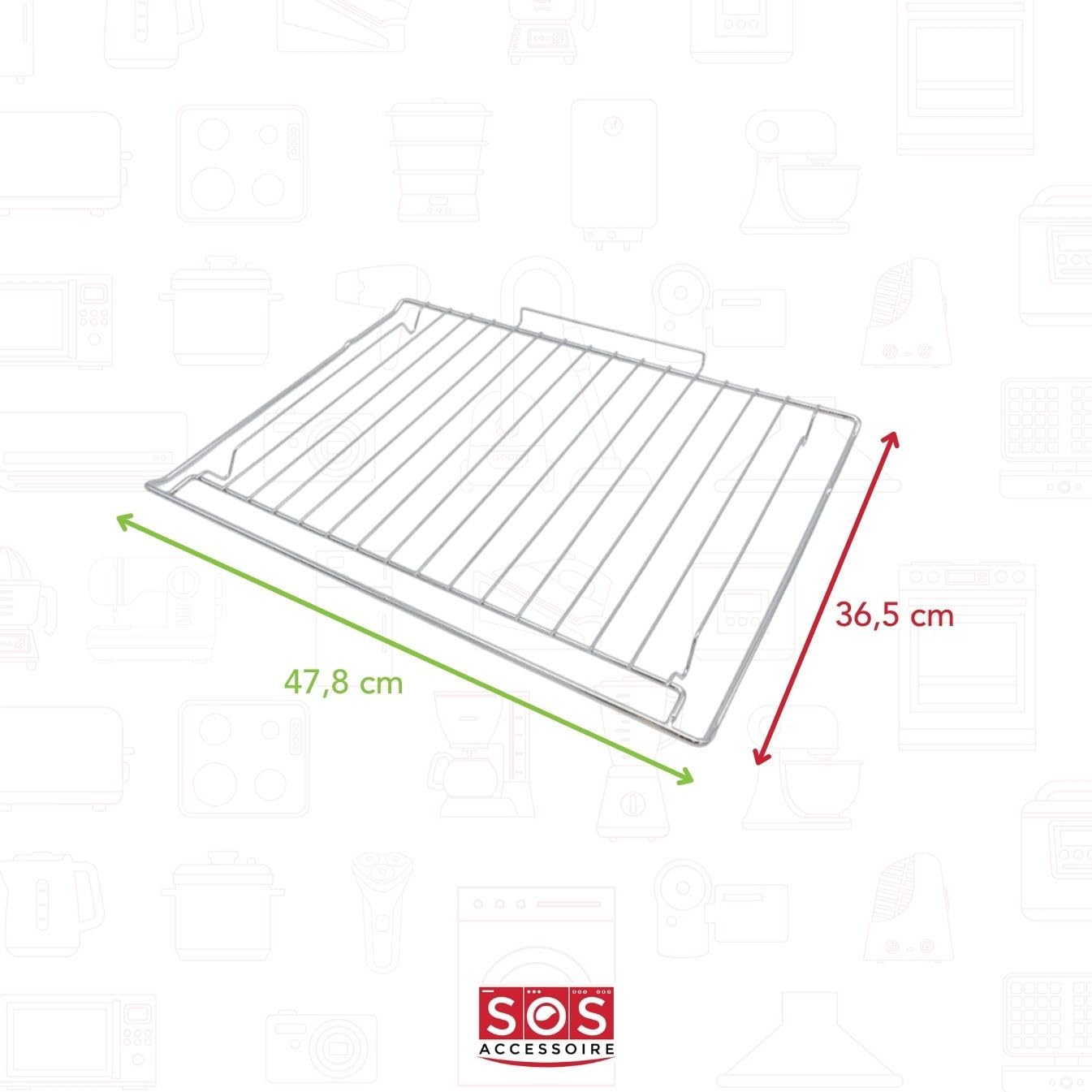 SOS Accessoire Grille 478.5 x 365 mm pour Four, cuisinière 481010828296, C00526696 ARISTON HOTPOINT, BAUKNECHT, CYLINDA, FRANKE, IGNIS, IKEA WHIRLPOO
