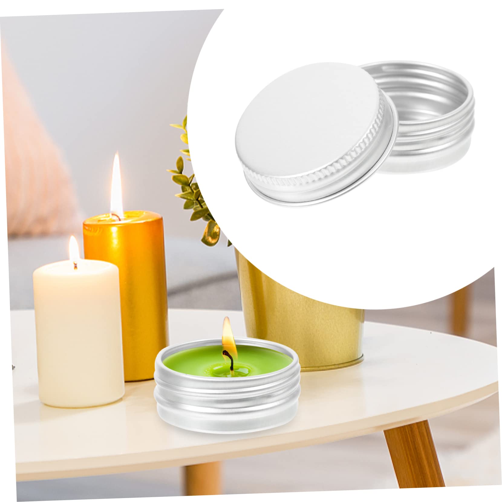 GREENADSCAPE 24pcs Refillable Aluminum Containers Small Round Metal Tins Screw Lids for Storage for Crafts Cosmetics Beads and Office Supplies