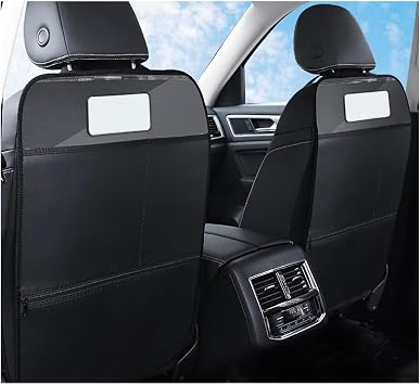 for Hyundai Palisade/Kona/KONA Electric/Ioniq 5 Car Seat Back Anti Kick Pad,Seat Pad Rear Cover Protector with Adjustable Strap Washable,B Black