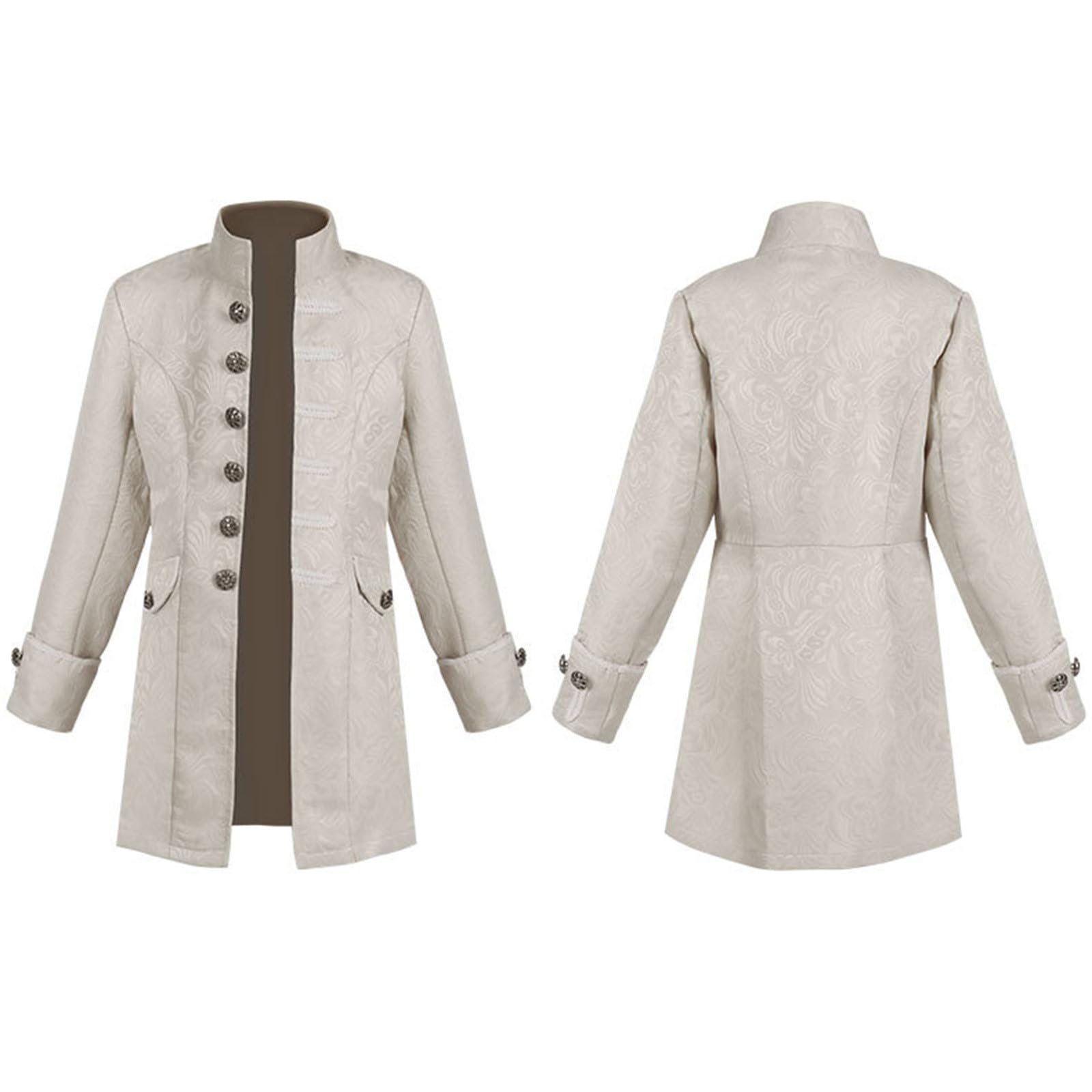 Boy Steampunk Coat Child Medieval Gothic Frock Coat Renaissance Victorian Pirate Viking Costume for Carnival Partit Cosplay Long Sleeves Vintage Boy Jacket - Child