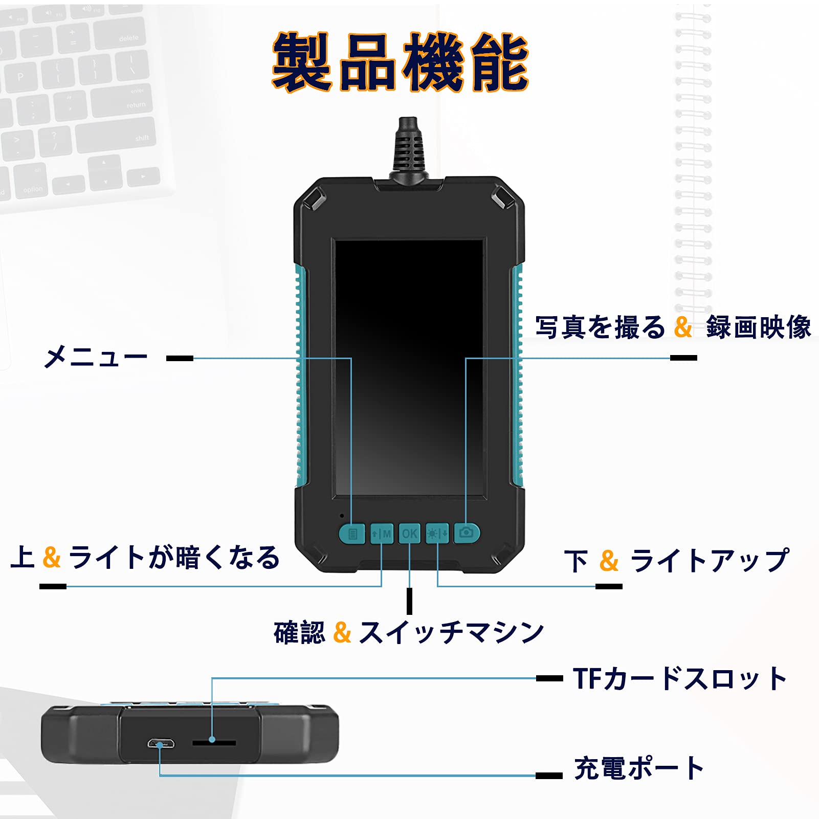 Amazon.co.jp: ファイバースコープ デュアルレンズ 検査カメラ 工業用