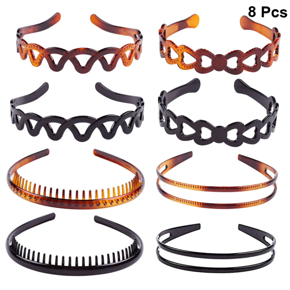 FOMIYES 2 Set - Fascia Per Con Personalità Per Donne E Uomini A Forma Di Onda Per L'uso Quotidiano 8 Pezzi * 2