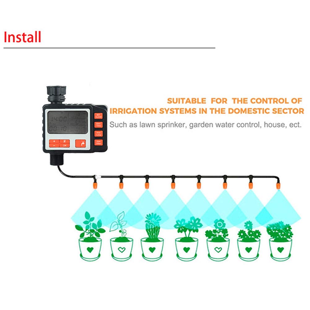 Temporizador de riego, Pantalla LCD Temporizador de riego Controlador de riego automático para jardinería doméstica, producción agrícola, jardinería y producción hortícola