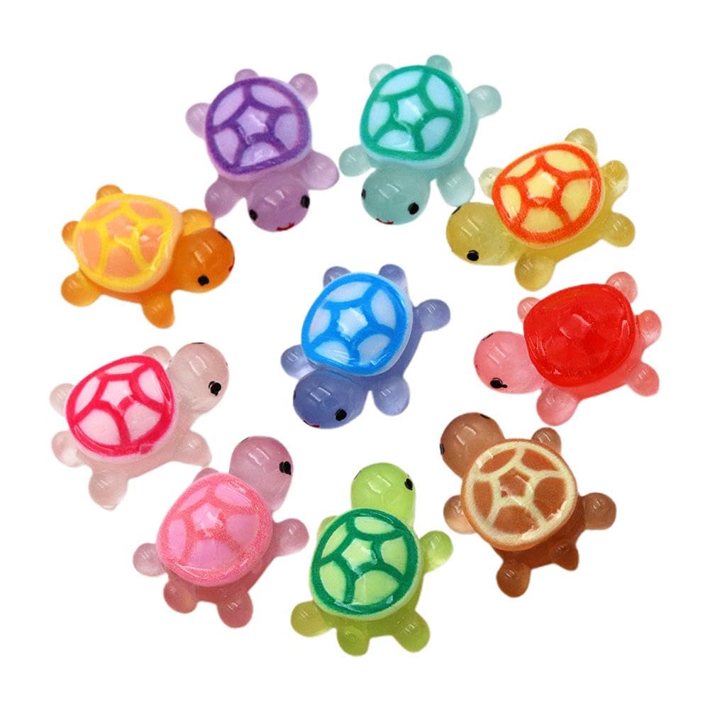60 Statuette Tartarughe Marine In Miniatura - Si Illuminano Al Buio, Colorate, Per Giardino, Terrario E Decorazioni Fai Da Te - 4
