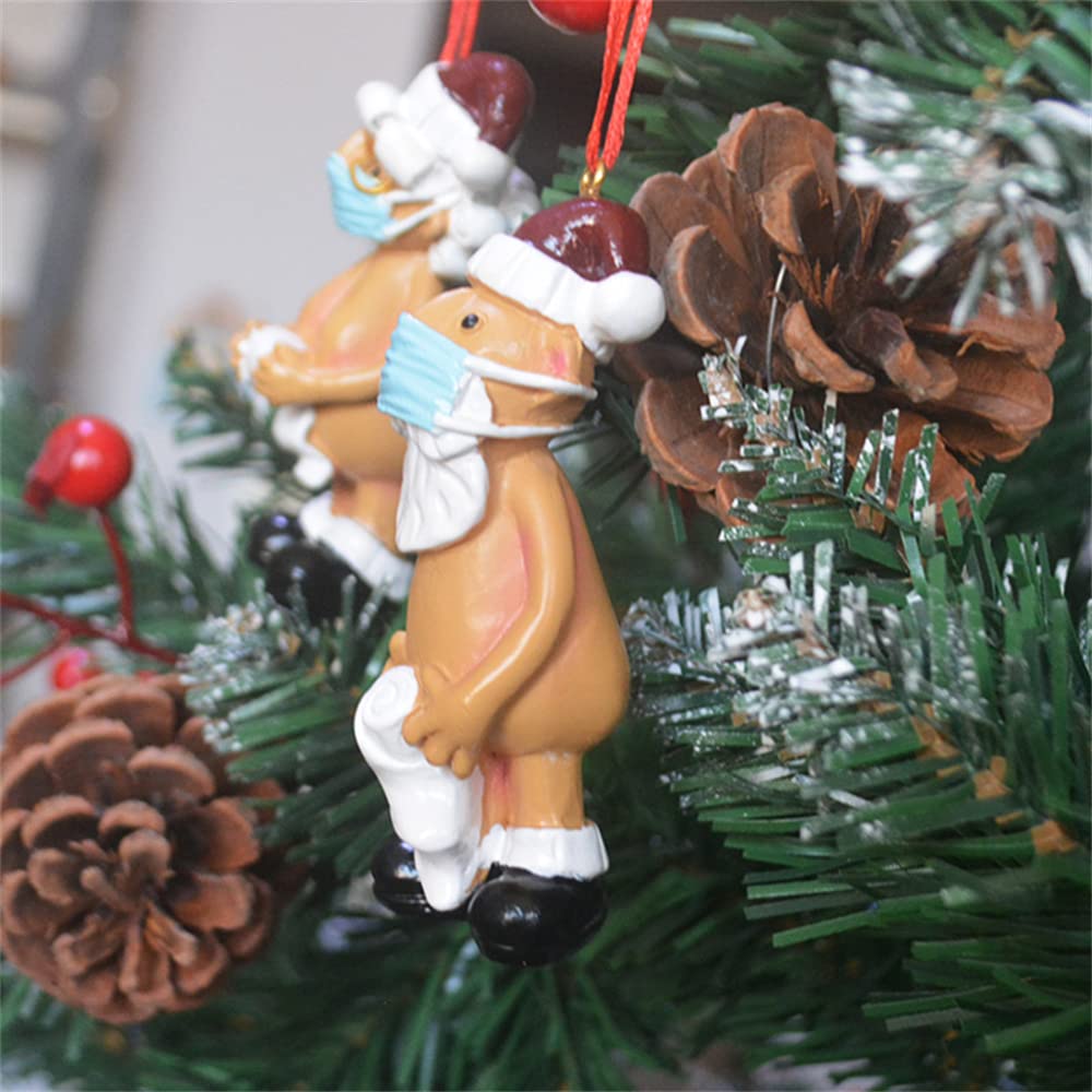 Decorazioni Albero di Natale,2023 Ciondolo decorativo Babbo Natale divertente, Decorazione Natalizia per Albero di Natale,Regalo di Natale (3xMr & 3xMrs)