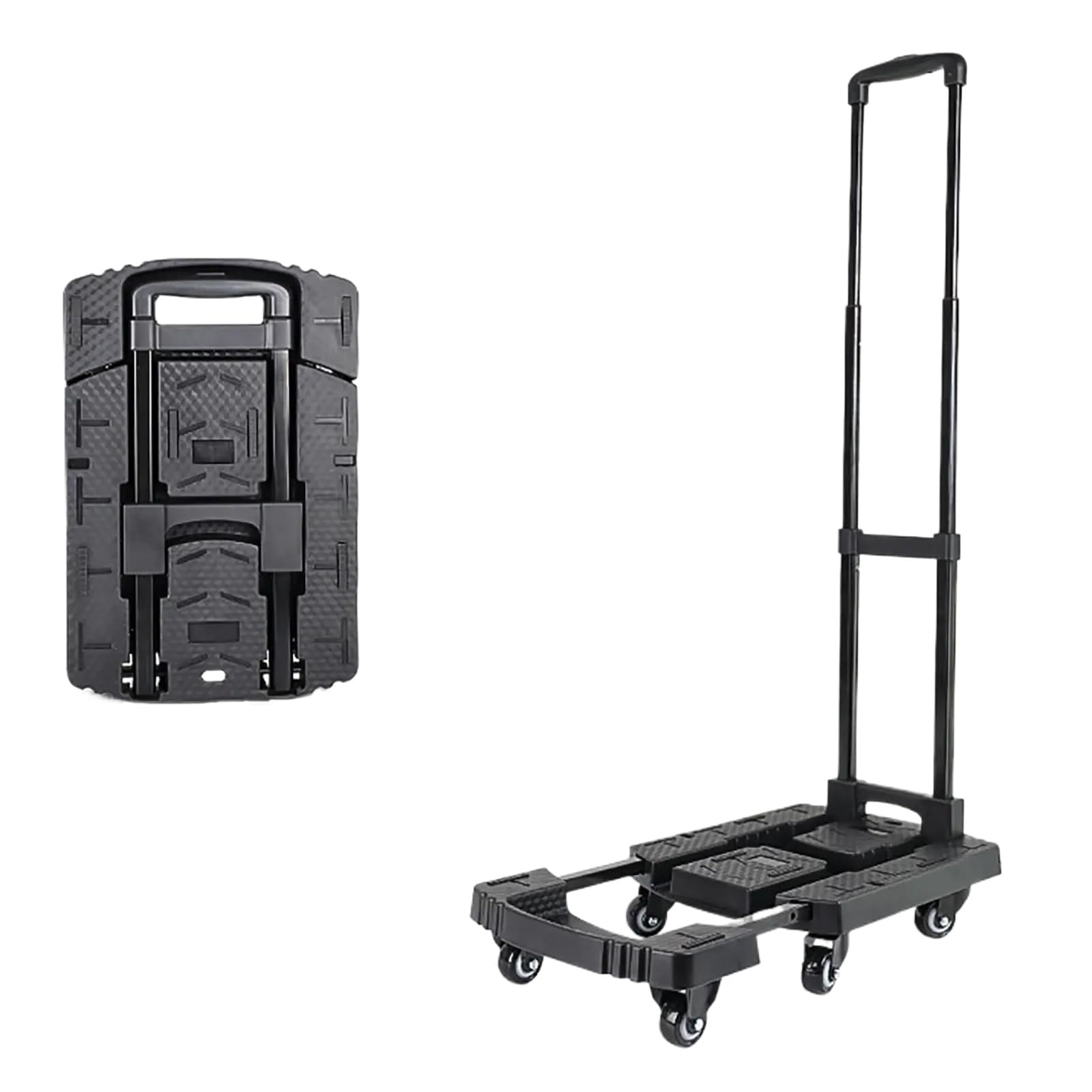 Handcart, 200kg/440lbs Load Capacity, Easy to Store, Save Space, Suitable for Shopping/Camping/Travel(Black)