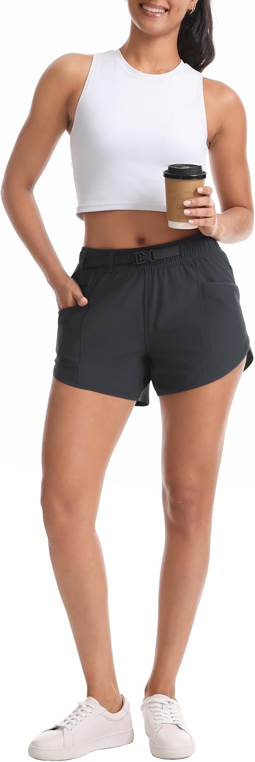 Rrosseyz Women’s Hiking Shorts with Pockets Quick Dry Stretch Workout Shorts for Outdoor Casual and Travel - Image 6