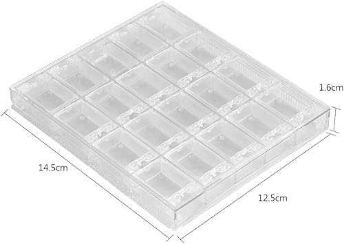 Miniatura 4 de Caja de almacenamiento de uñas moderna, 20 compartimentos, acrílico transparente, aprox. 4.9 x 5.7 x 0.6 in / 4,9 x 5,7 x 0,6 pulgadas, ligera y no