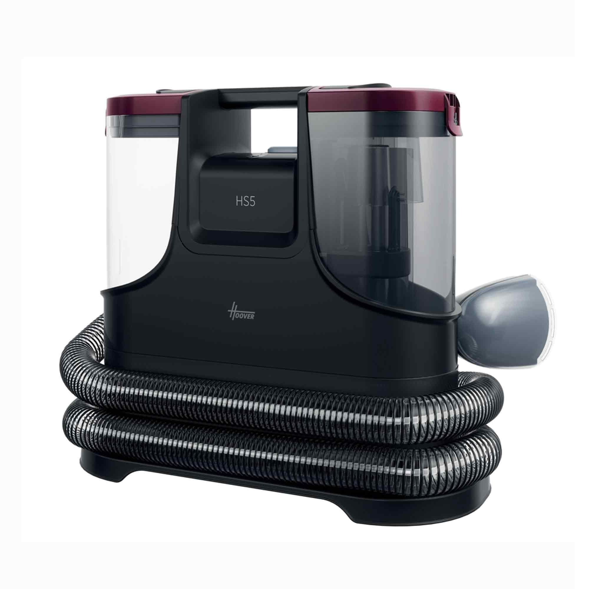 Hoover HS5 Heat Smacchiatore e smacchiatore, lavaggio e asciugatura di tappeti, divani, mobili imbottiti e vetro, serbatoio dell'acqua da 1,5 l, batterie multiple, compatte, 400 W, ideale per animali