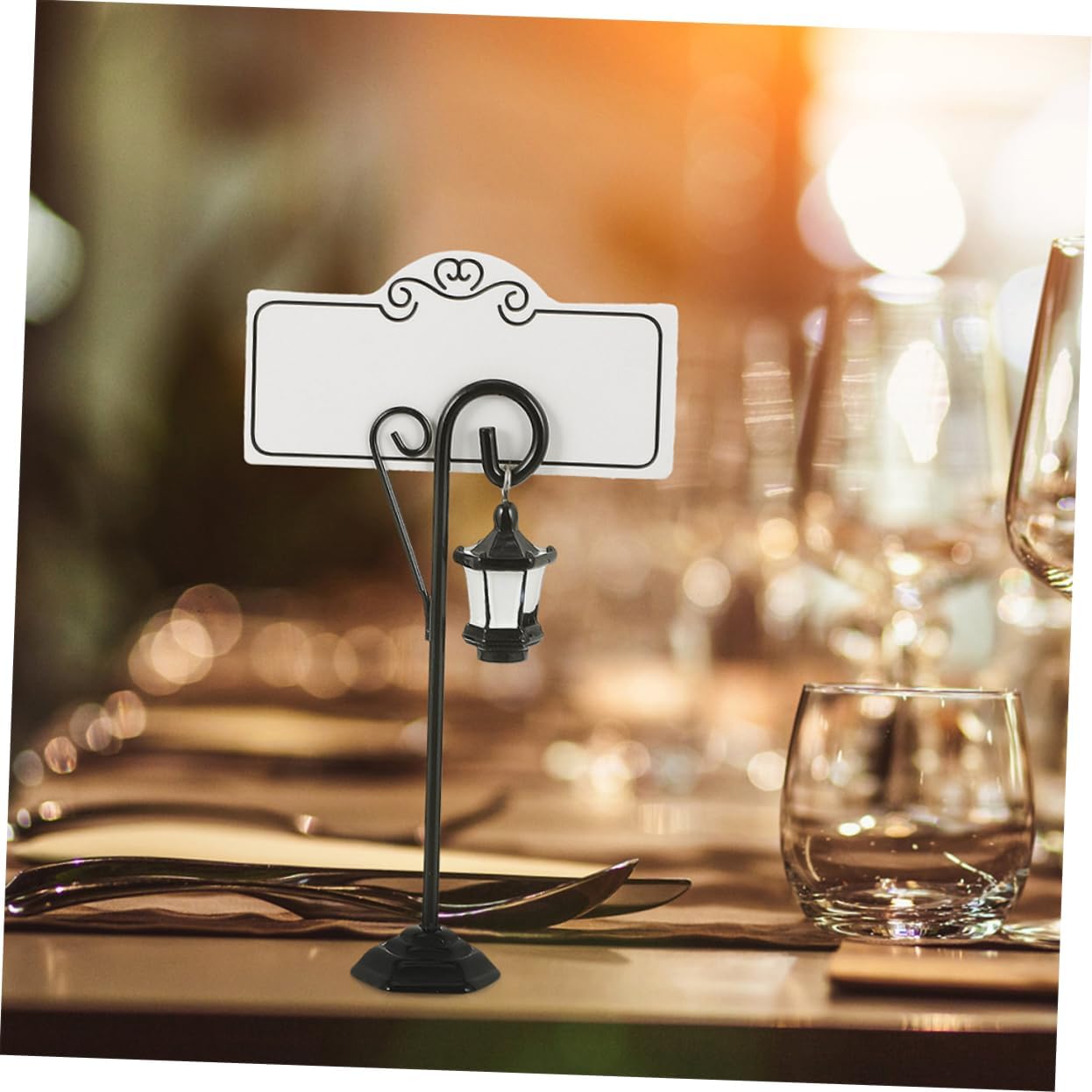 Elegant Metal Street Lamp Photo Holder Stand Place Card Holders Clips Versatile for Wedding Birthday