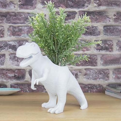 Miniatura 2 de Gift Republic T-Rex - Maceta de dinosaurio divertida para plantas pequeñas, decoración de dormitorio con temática de dinosaurio y accesorio de