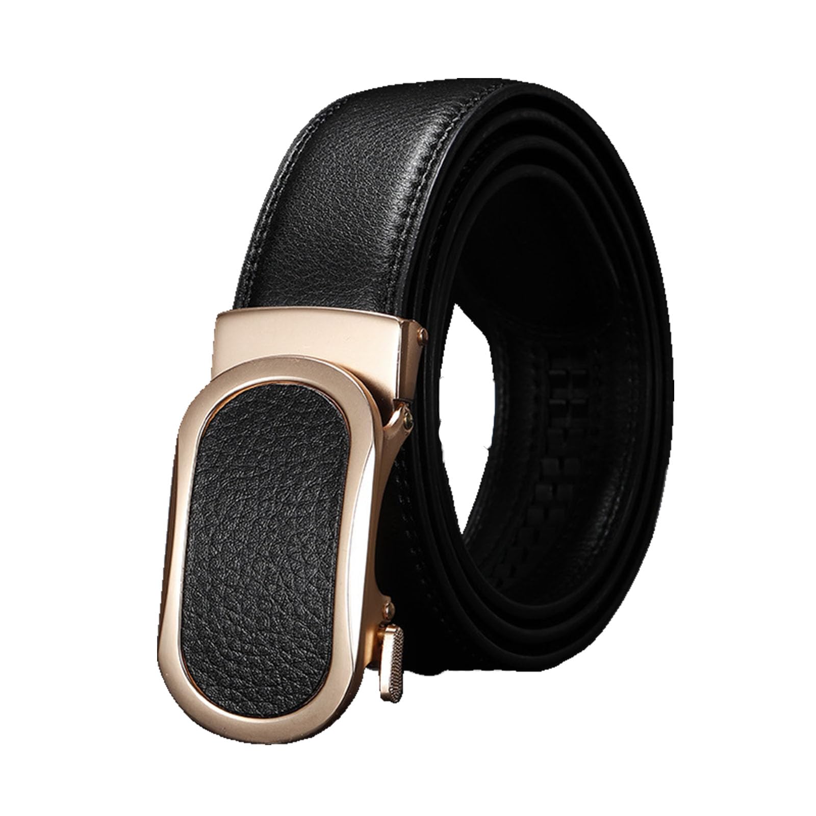 BDAYEK Men's Belt Men's Belt Fashion Leather Dress Adjustable Casual With Automatic Buckle(Black,110Cm/43.3'')