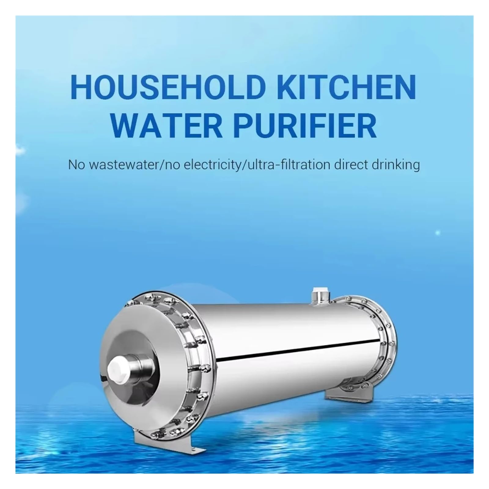 Wasserfiltersystem mit Durchfluss, rostfrei, 0,01 μm, Ultrafiltrationsfilter, wiederverwendbar, PVC, übersteigt das ganze Haus den Heimgebrauch(114-2000L)