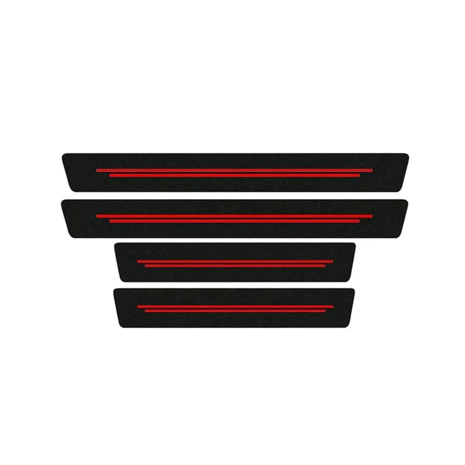Tryagat Red 4Pcs Door Sill Protectors For Vw Id. Buzz Lwb 2024 2025 2026, Scuff Plate Covers Carbon Fiber Texture Scratch-Resistant Car Styling Accessories,