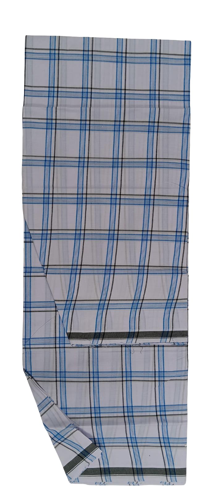 A CHAND Men's Cotton Lungi 2.10mtr (white check)-image-39