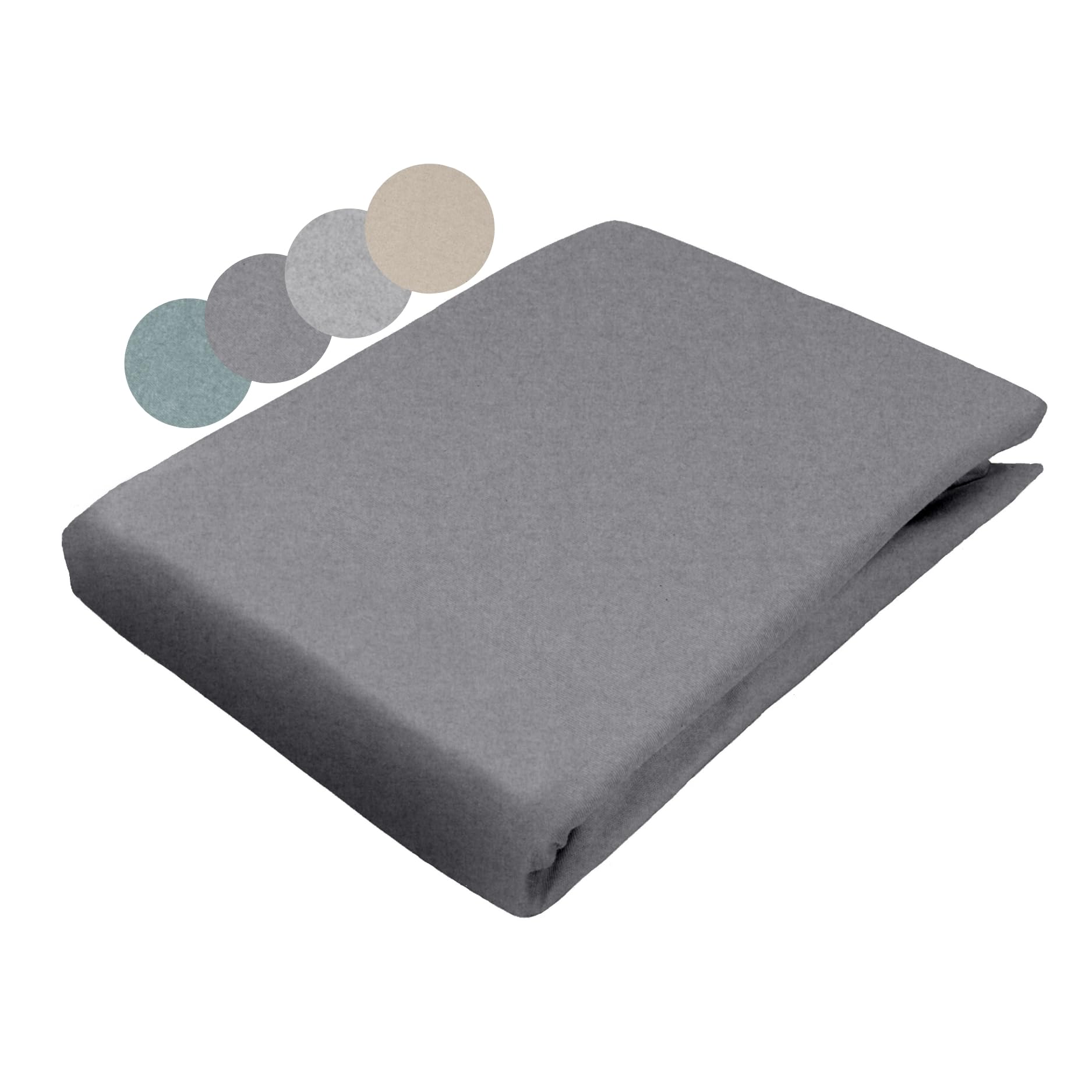 sleepling Flanell Melange Spannbettlaken 180x200 cm, 100% Baumwolle, Spannbetttuch 180 x 200 cm, Blickdicht & Weich, Rundumgummizug, 30cm Steghöhe, Made in Germany, Oeko-TEX, Waschbar, Mittelgrau