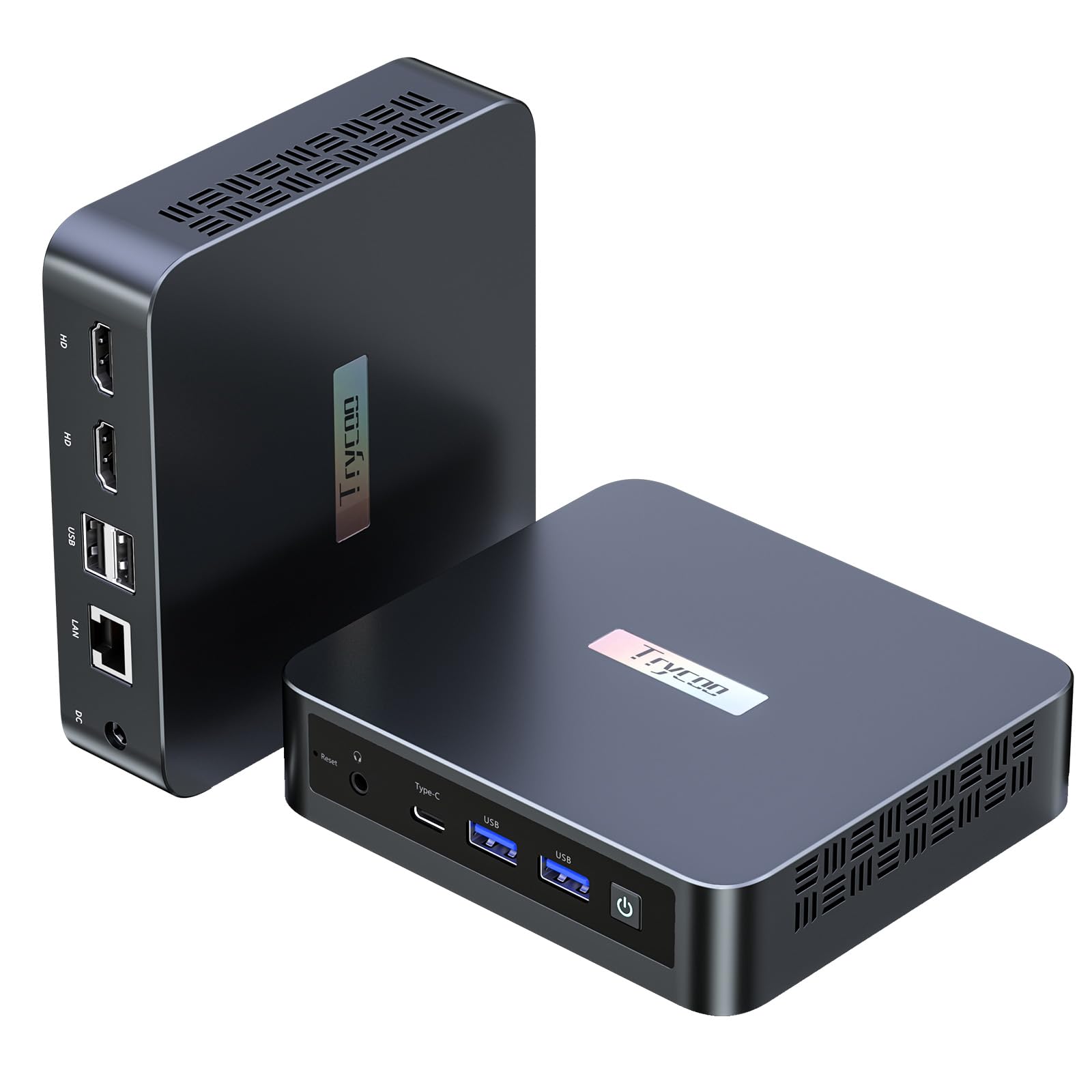 Trycco Mini PC mit N97 , 16 GB RAM/512 GB SSD, DDR4/Type-C/Dual