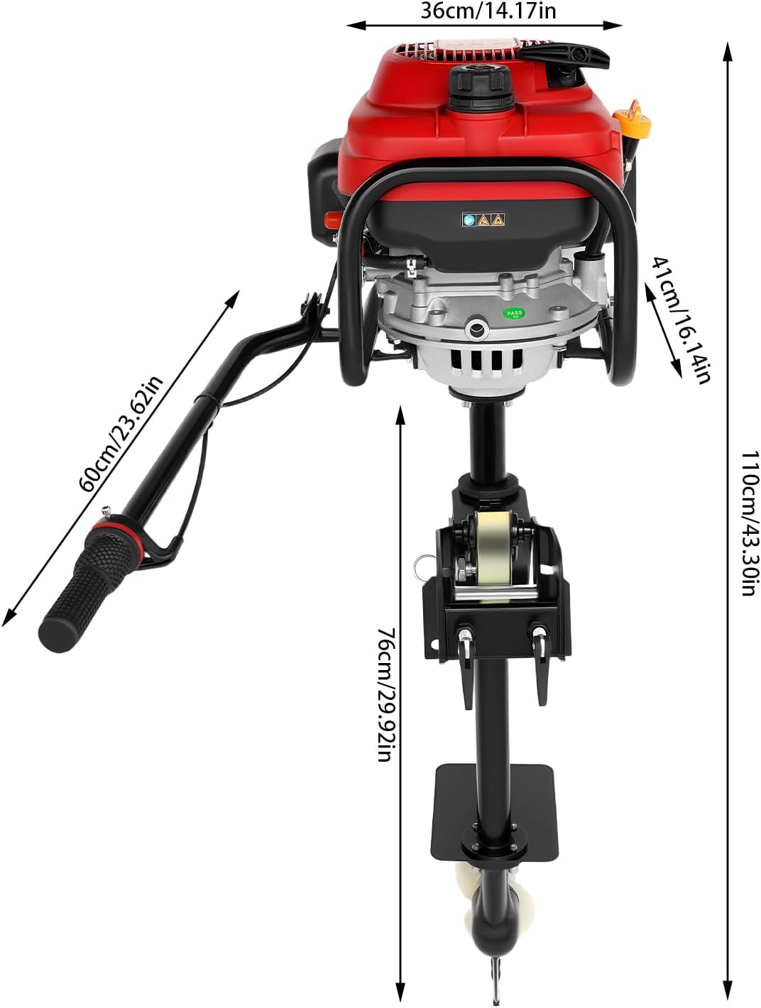 200cc Outboard Motor, 4 Stroke 6.0hp Outboard Motor Boat Engine, Heavy Duty Inflatable Fishing Boat Engine, Outboard Boat Motors with Water Cooling CDI System 3600rpm