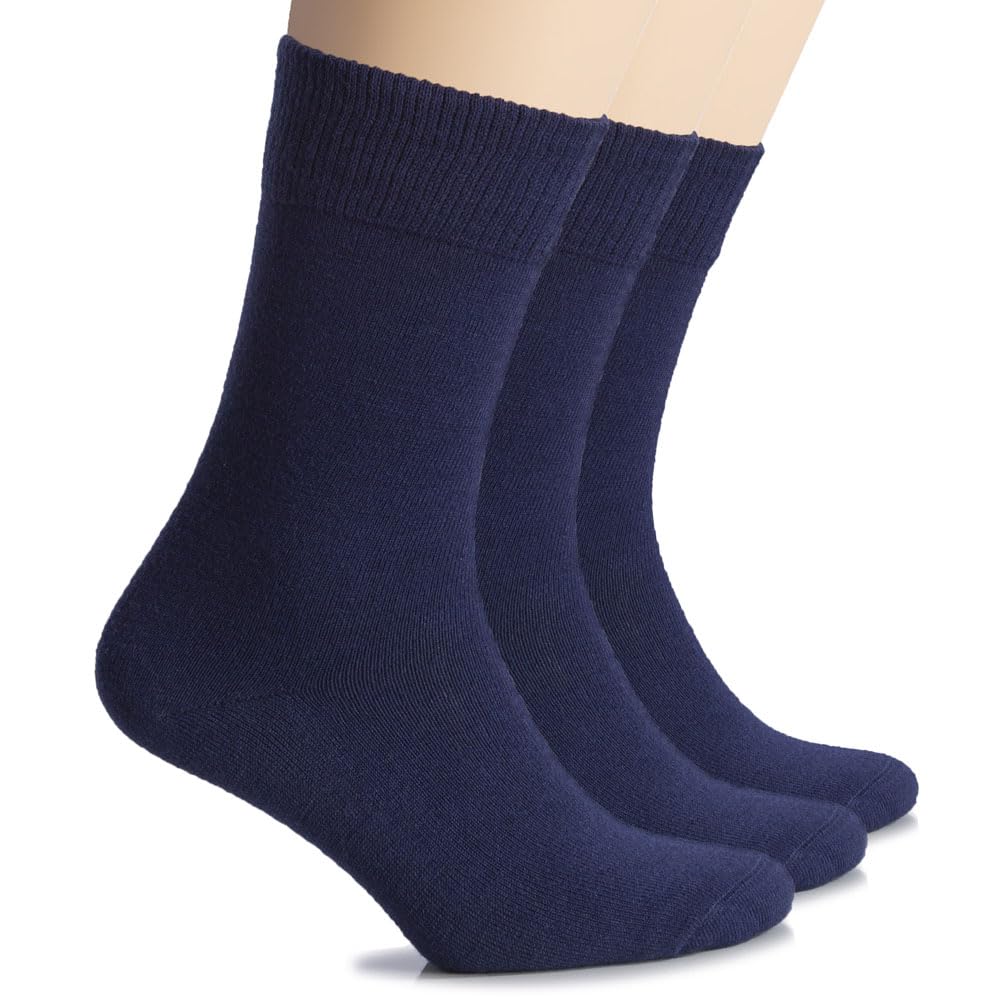 Hugh Ugoli Warm Winter Crew Wool Socks for Women, Soft, Comfy, Cozy Boot Socks, Comfort Seam & Non Binding, 3 Pairs