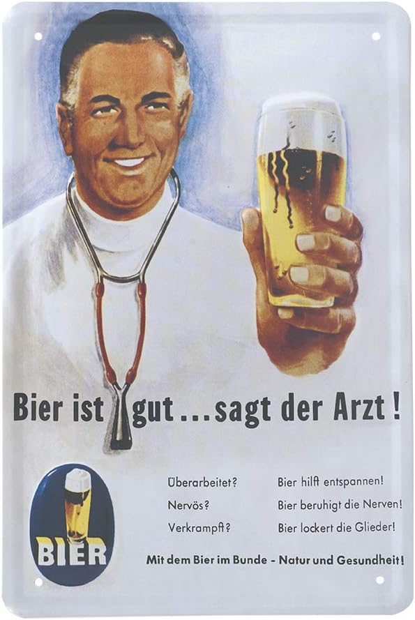 Blechschild Bier ist gut SAGT der Arzt - Vintage Retro Deko Schilder