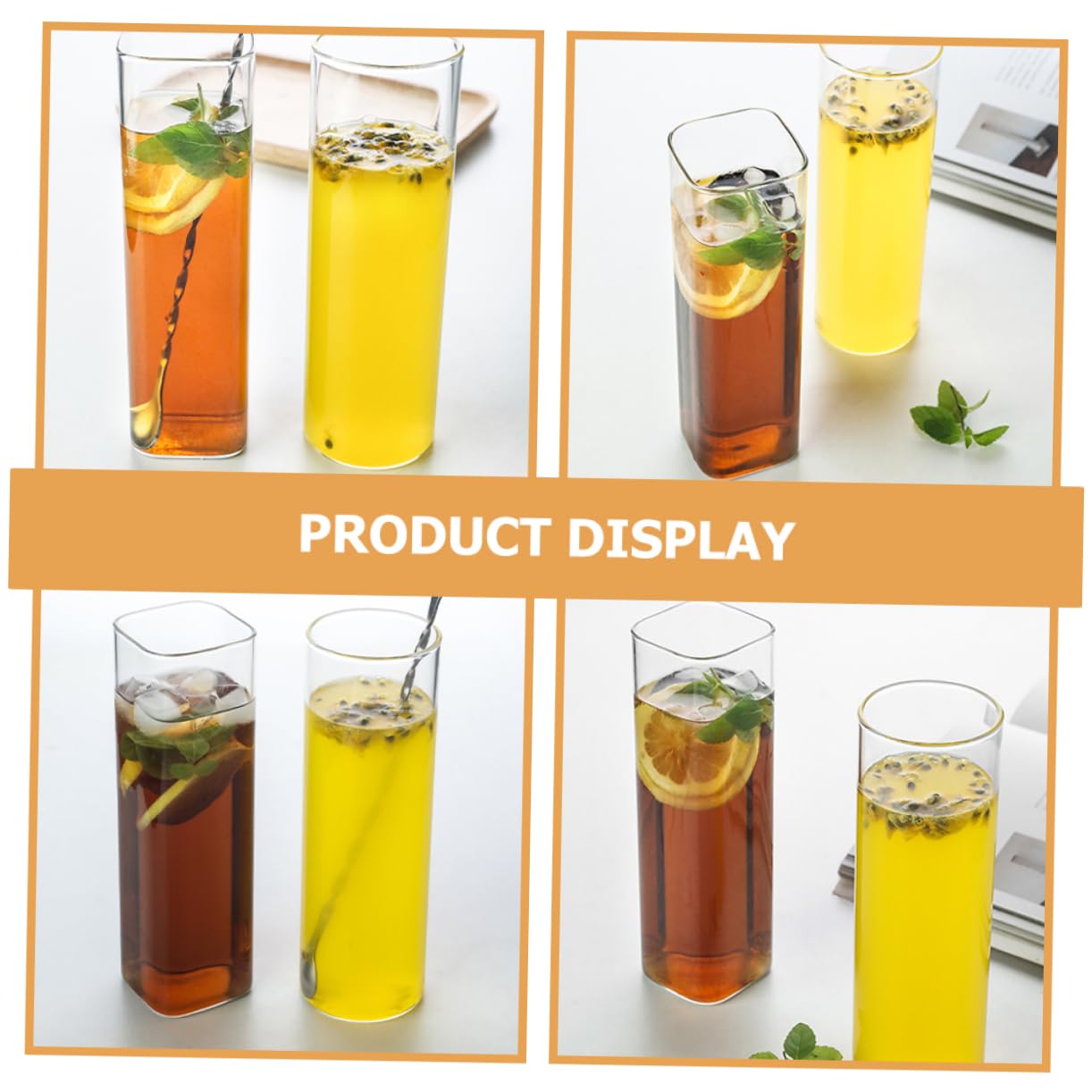 Set 2 Bicchieri per Cocktail e Caffè Freddo in Vetro da 600ml, Multiuso e Pratici per Party e Banqueting, Design Creativo e Stile Elegante