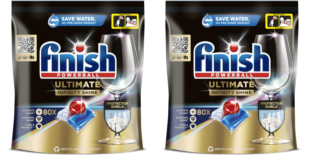 Finish Powerball Ultimate All in 1 Pastillas para el lavavajillas, 160 pastillas (2 x 80 pastillas)