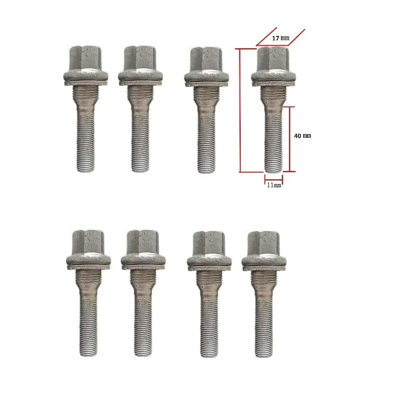 Tornillos rueda perno Compatible Con Peugeot 301 3008 308 406 607 8 PCS O 16 PCS M12 X 1.25 Rueda Perno De Rosca Larga Pernos Para Neumáticos Accesorios Para Automóvil